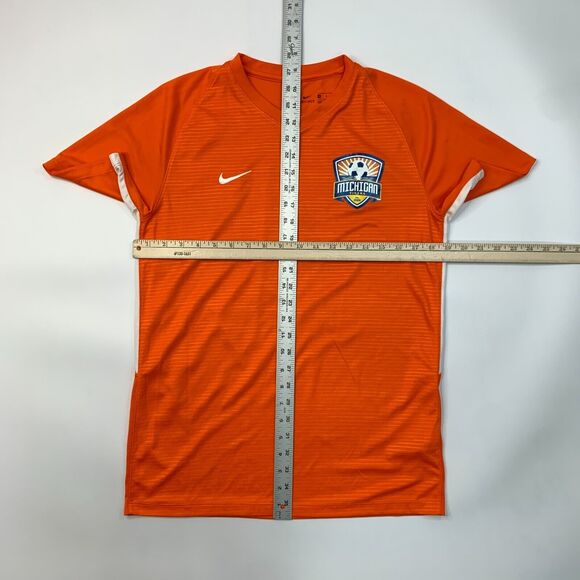 Nike Michigan Tigers Soccer Jersey Mens M Medium Orange Dri Fit Lightweight Tee - Picture 6 of 11